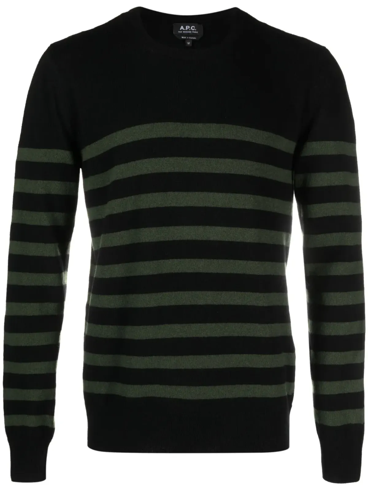 A.P.C. striped wool jumper - Black - 画像1
