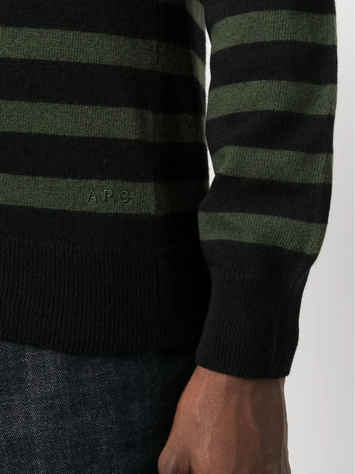 A.P.C. striped wool jumper - Black - 画像5
