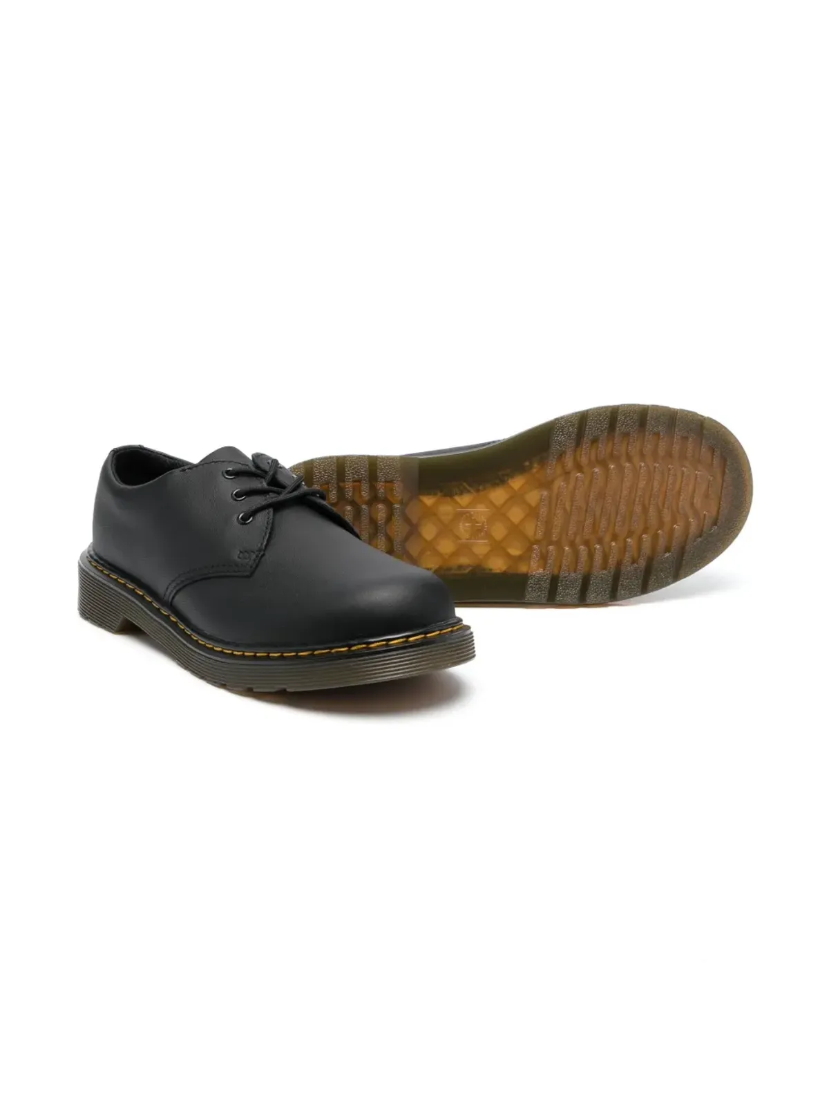 Dr. Martens Kids 1461 レザー ダービーシューズ ブラック - 画像2