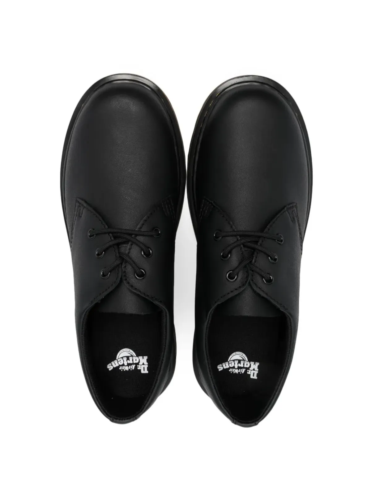 Dr. Martens Kids 1461 レザー ダービーシューズ ブラック - 画像3