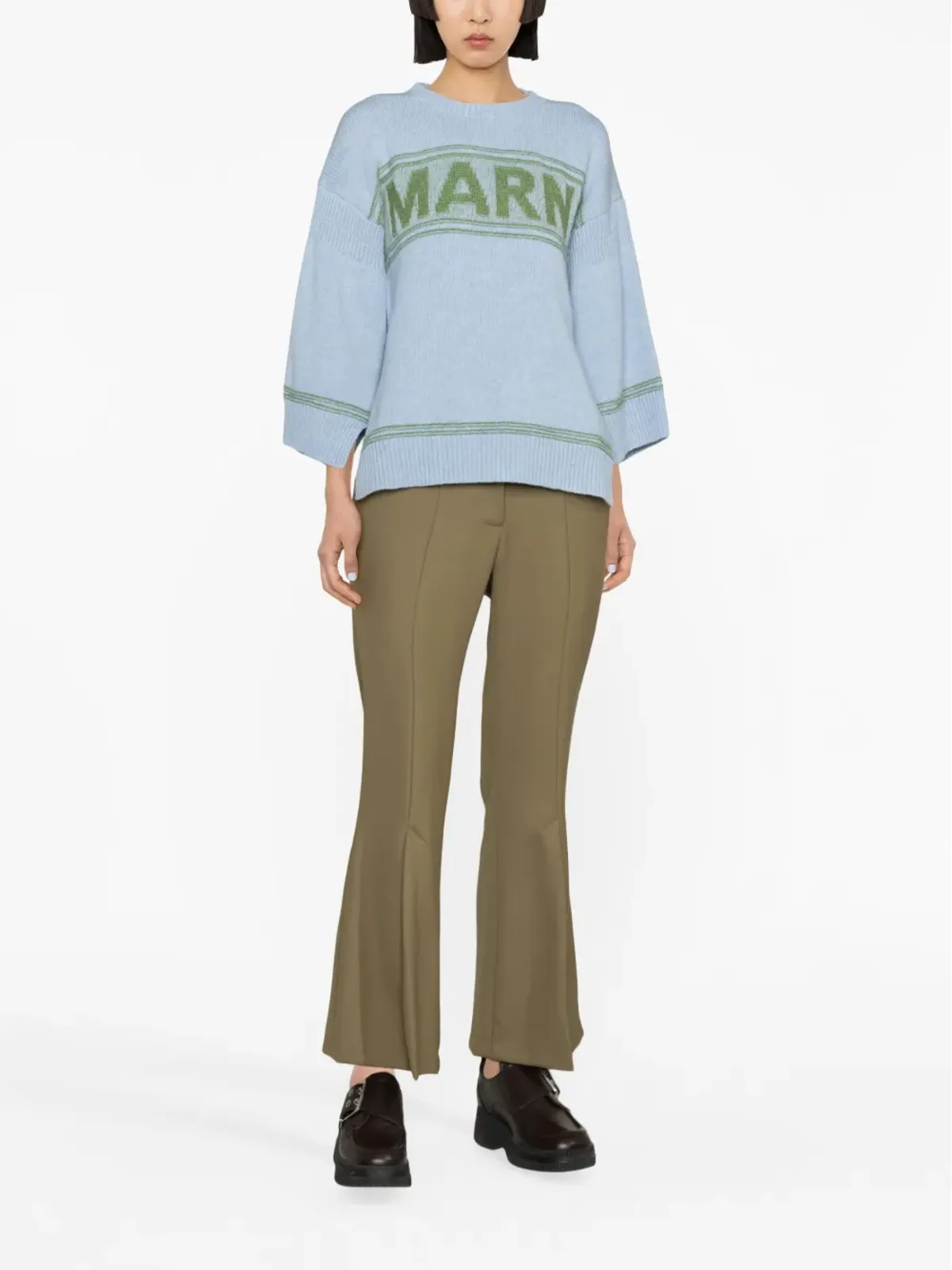 Marni インターシャロゴ ヴァージンウール セーター - 画像2