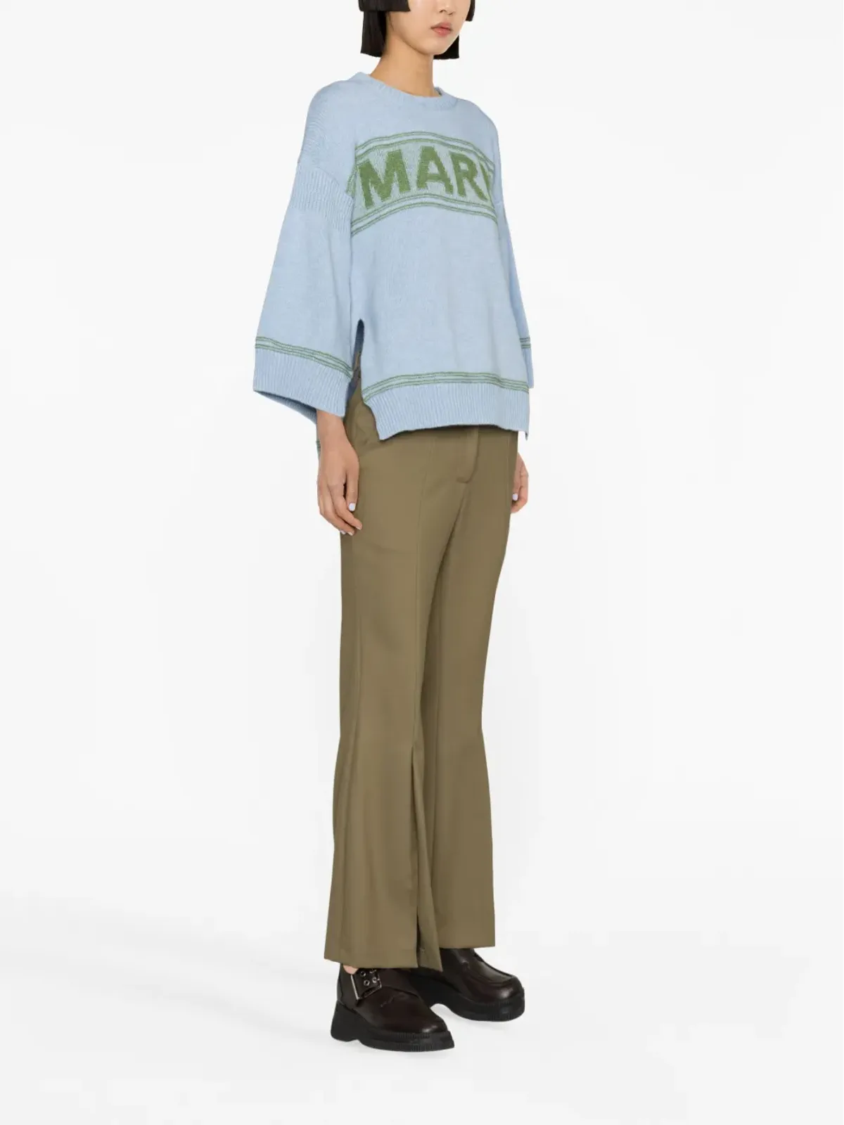 Marni インターシャロゴ ヴァージンウール セーター - 画像3