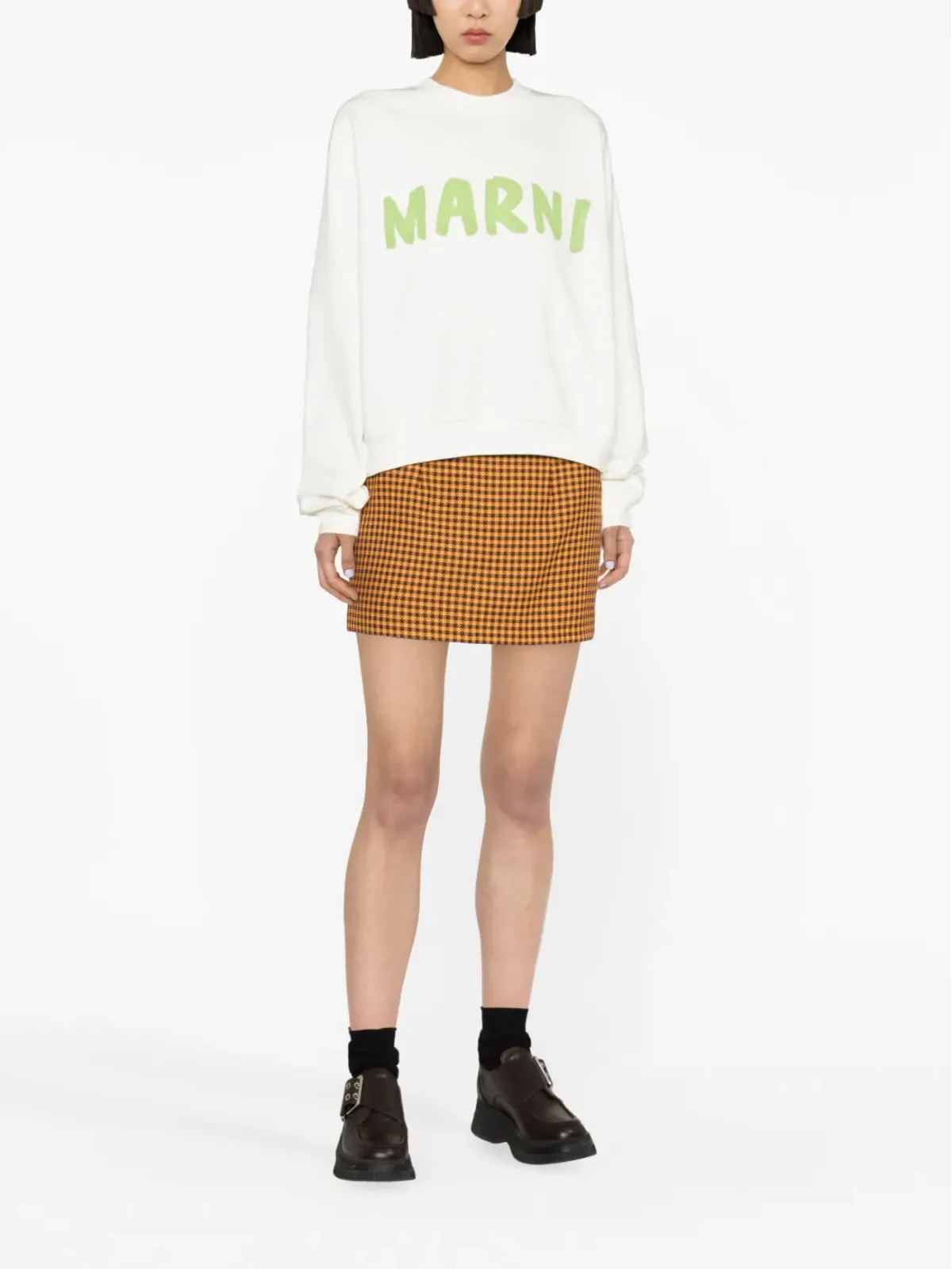 Marni チェック柄ミニスカート - 画像2