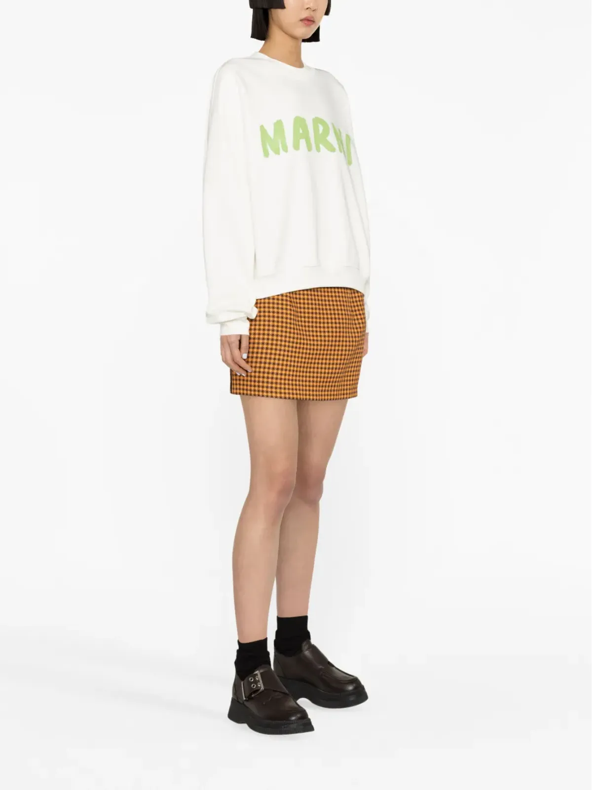 Marni チェック柄ミニスカート - 画像3