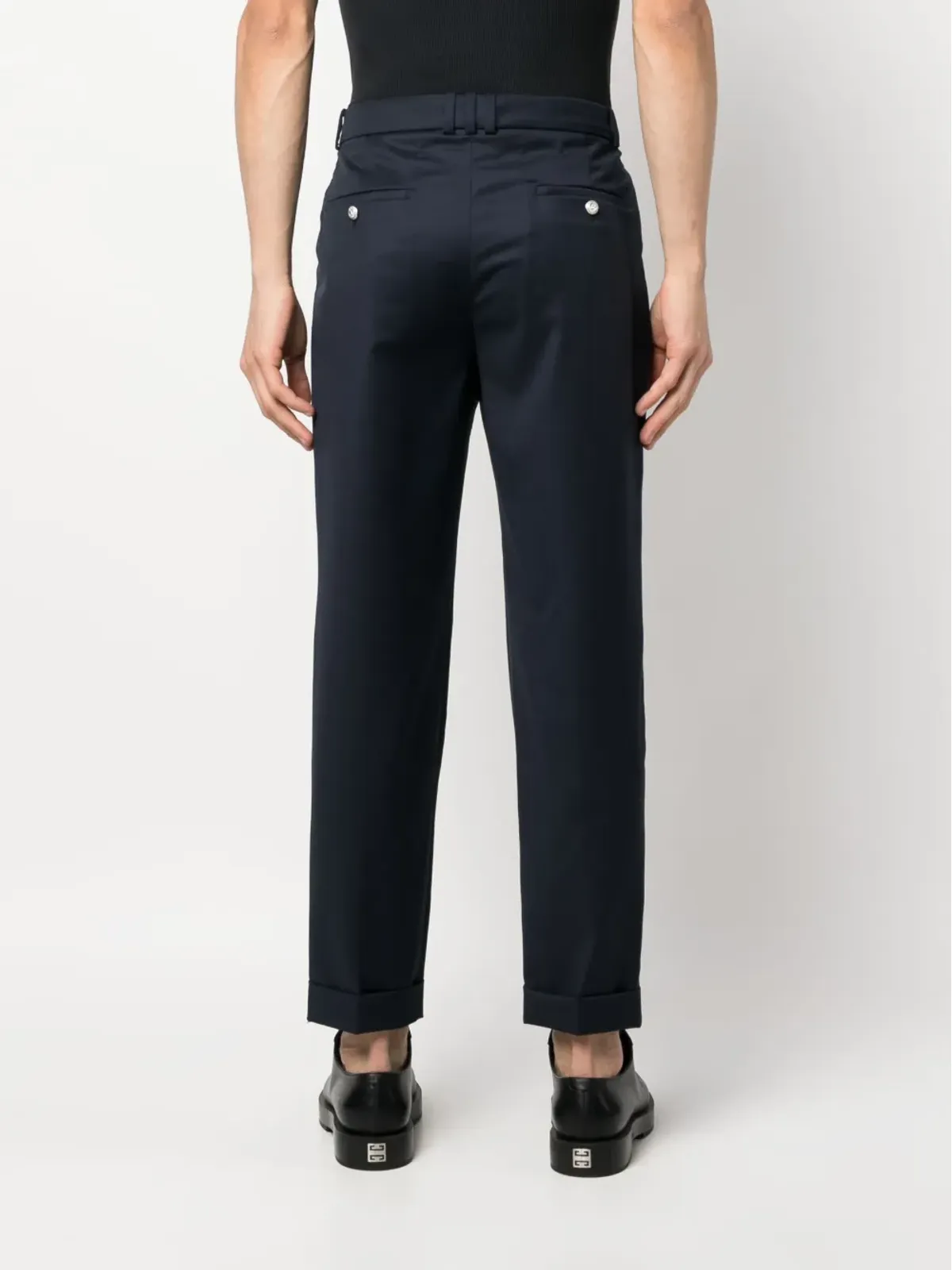 Balmain クロップドストレートパンツ - ブルー - 画像4