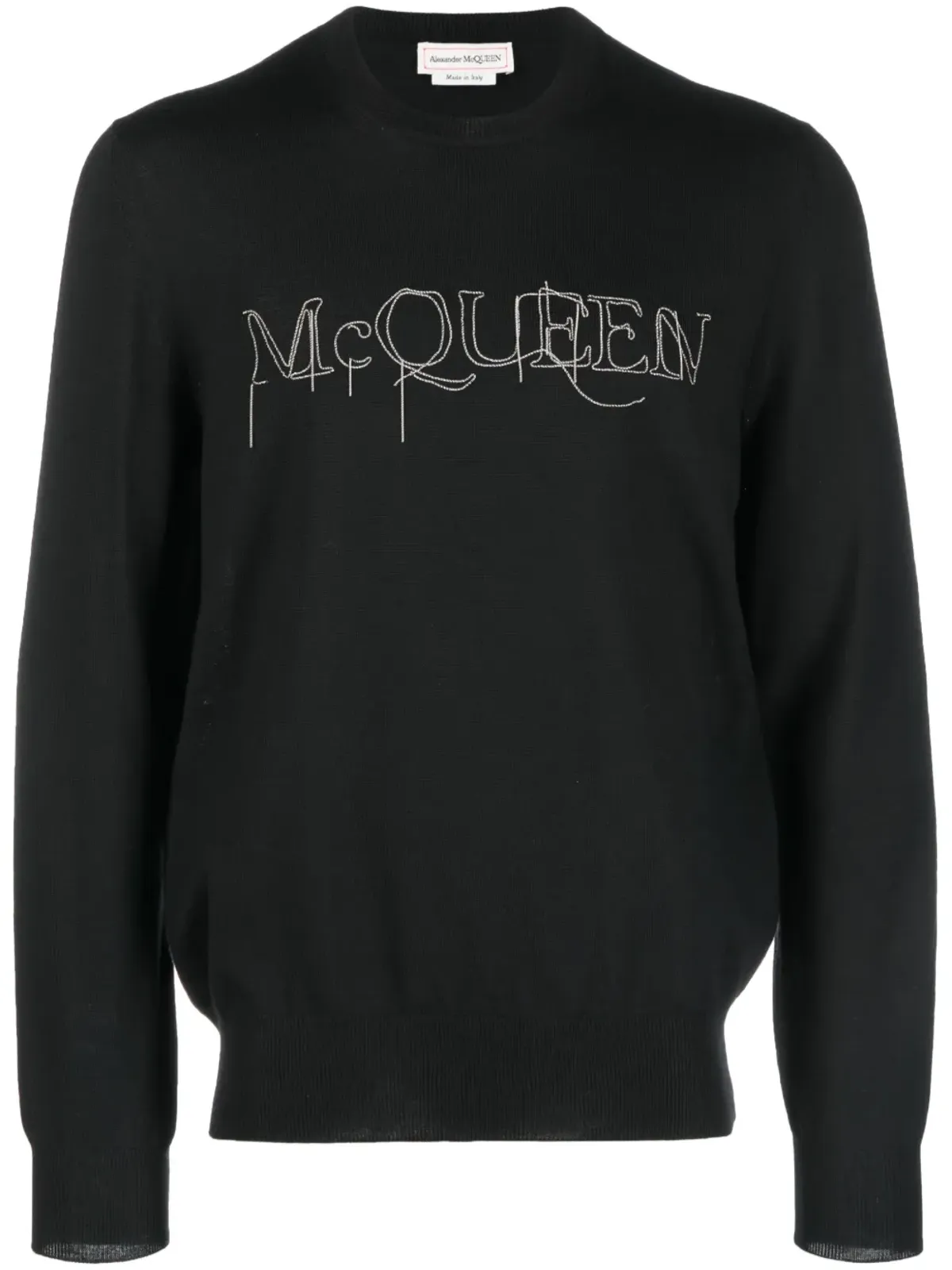 Alexander McQueen エンブロイダーロゴ コットン ジャンパー - 画像1