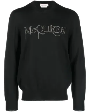 Alexander McQueen エンブロイダーロゴ コットン ジャンパー - サムネイル1