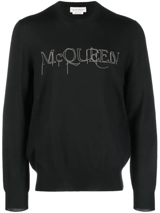 Alexander McQueen Alexander McQueen エンブロイダーロゴ コットン ジャンパーの商品画像