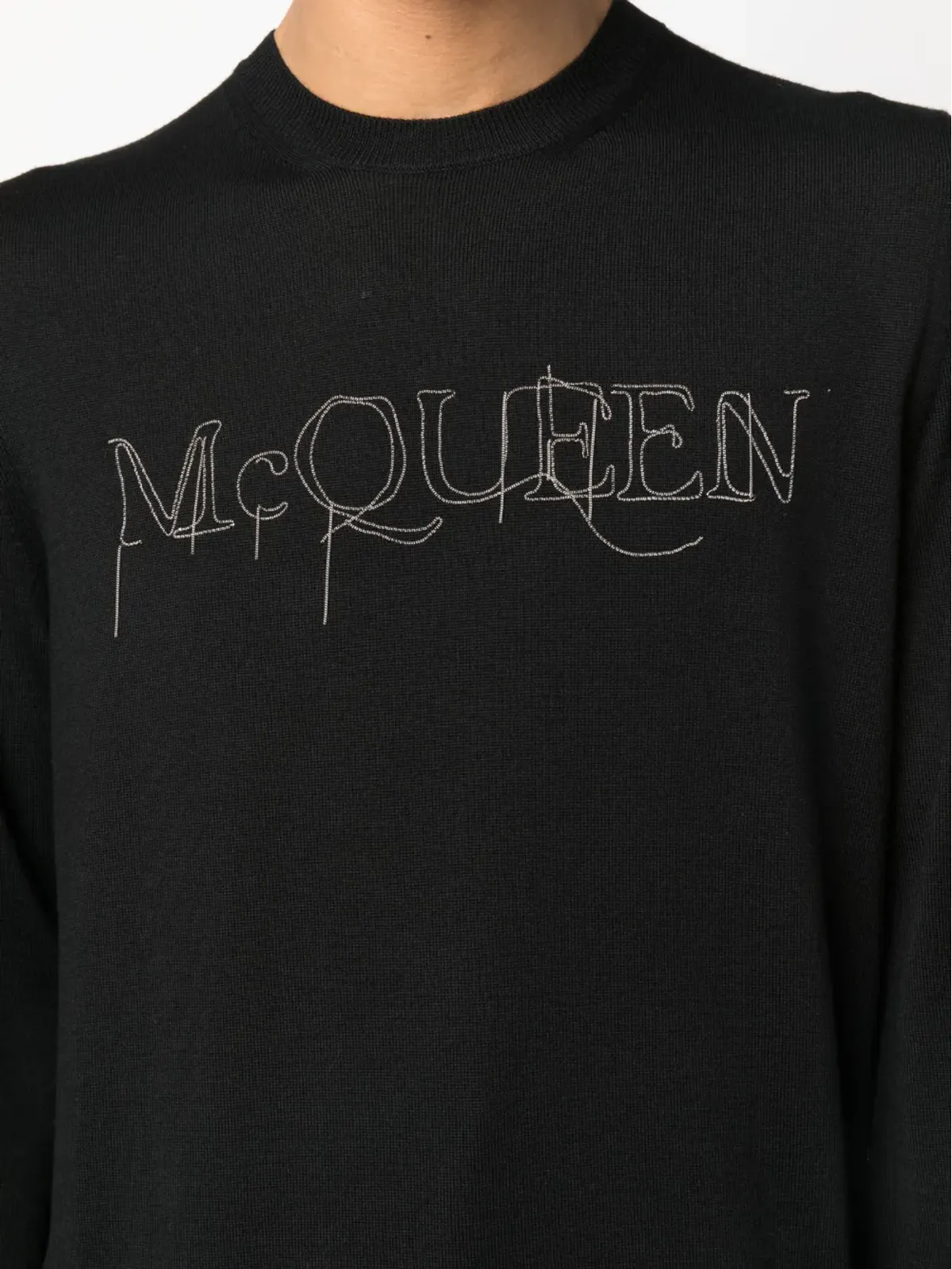 Alexander McQueen エンブロイダーロゴ コットン ジャンパー - 画像5