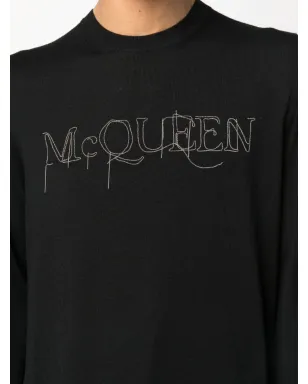 Alexander McQueen エンブロイダーロゴ コットン ジャンパー - サムネイル5