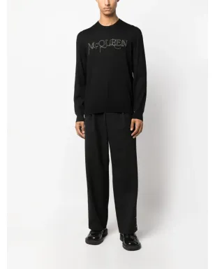 Alexander McQueen エンブロイダーロゴ コットン ジャンパー - サムネイル2