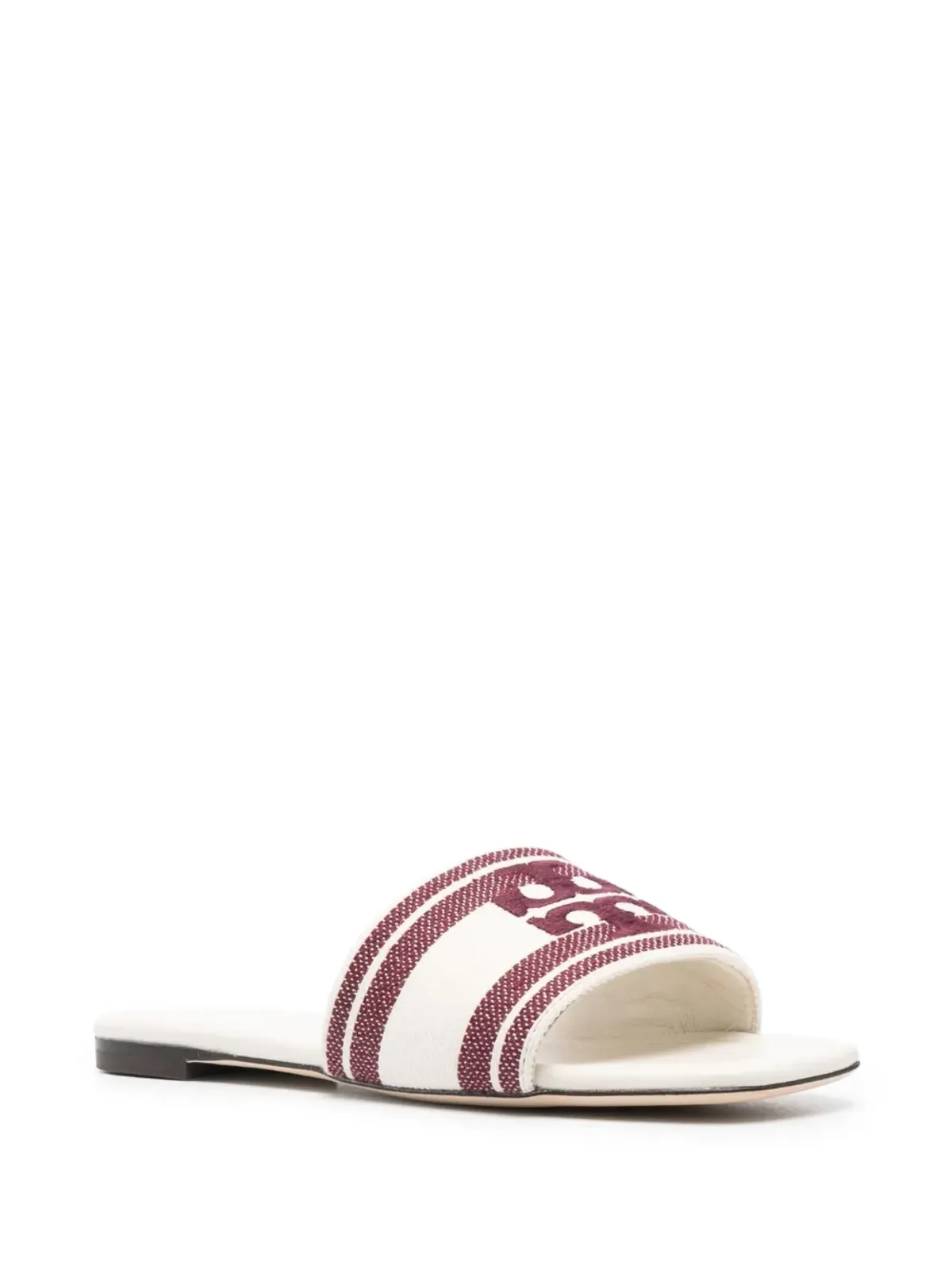 Tory Burch ロゴ刺繍オープントゥフラットスライド - 画像2