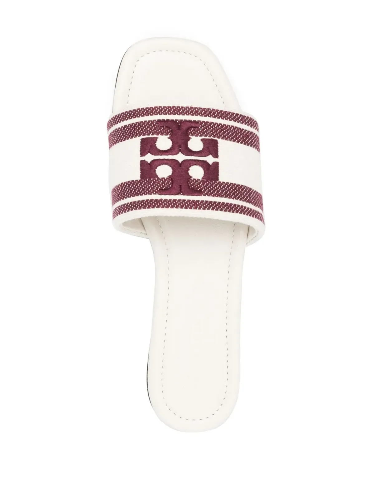 Tory Burch ロゴ刺繍オープントゥフラットスライド - 画像4