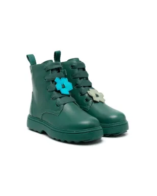 Camper Kids Norte Twins レザー ブーツ グリーン - サムネイル1