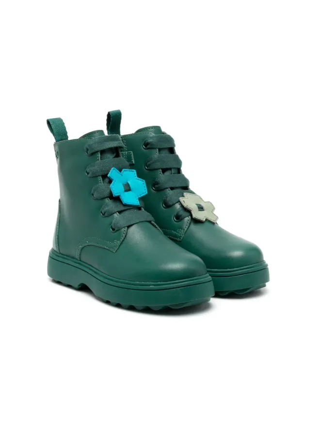 Camper Kids Camper Kids Norte Twins レザー ブーツ グリーンの商品画像