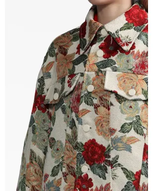 Ader Error embroidered-floral shirt jacket - Neutrals - サムネイル5