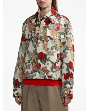 Ader Error embroidered-floral shirt jacket - Neutrals - サムネイル3