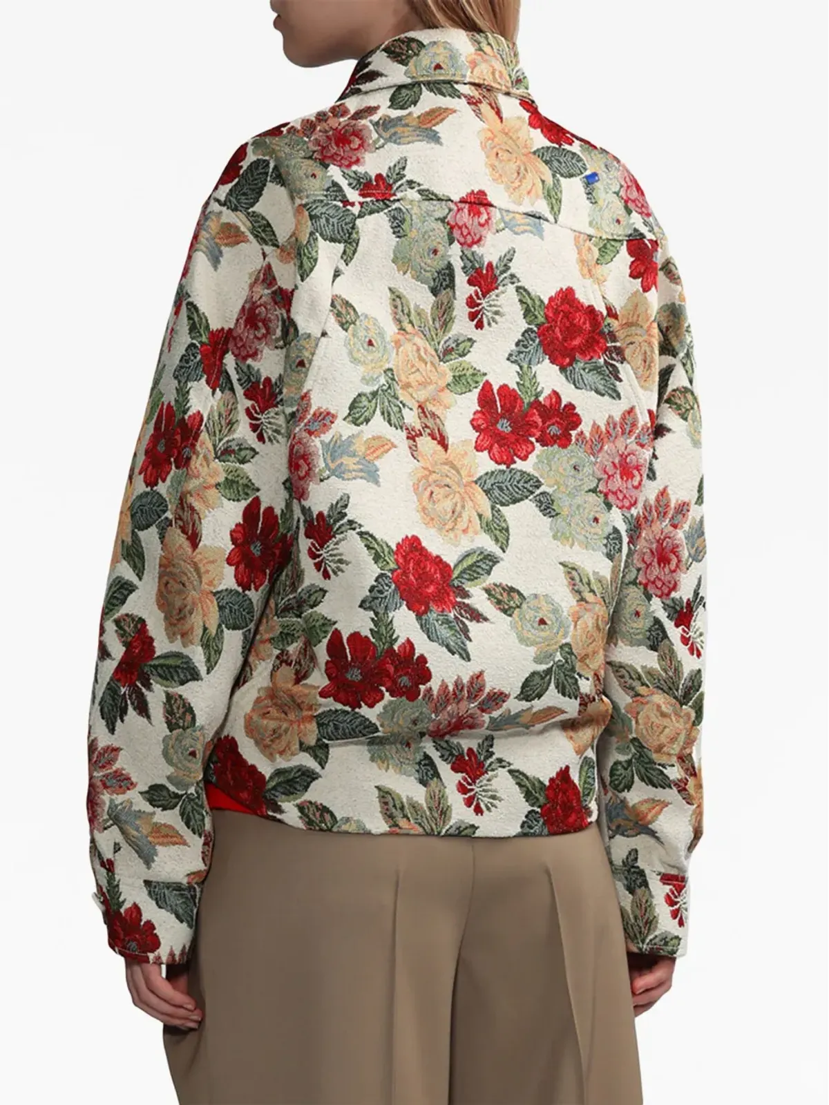 Ader Error embroidered-floral shirt jacket - Neutrals - 画像4