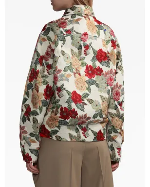 Ader Error embroidered-floral shirt jacket - Neutrals - サムネイル4