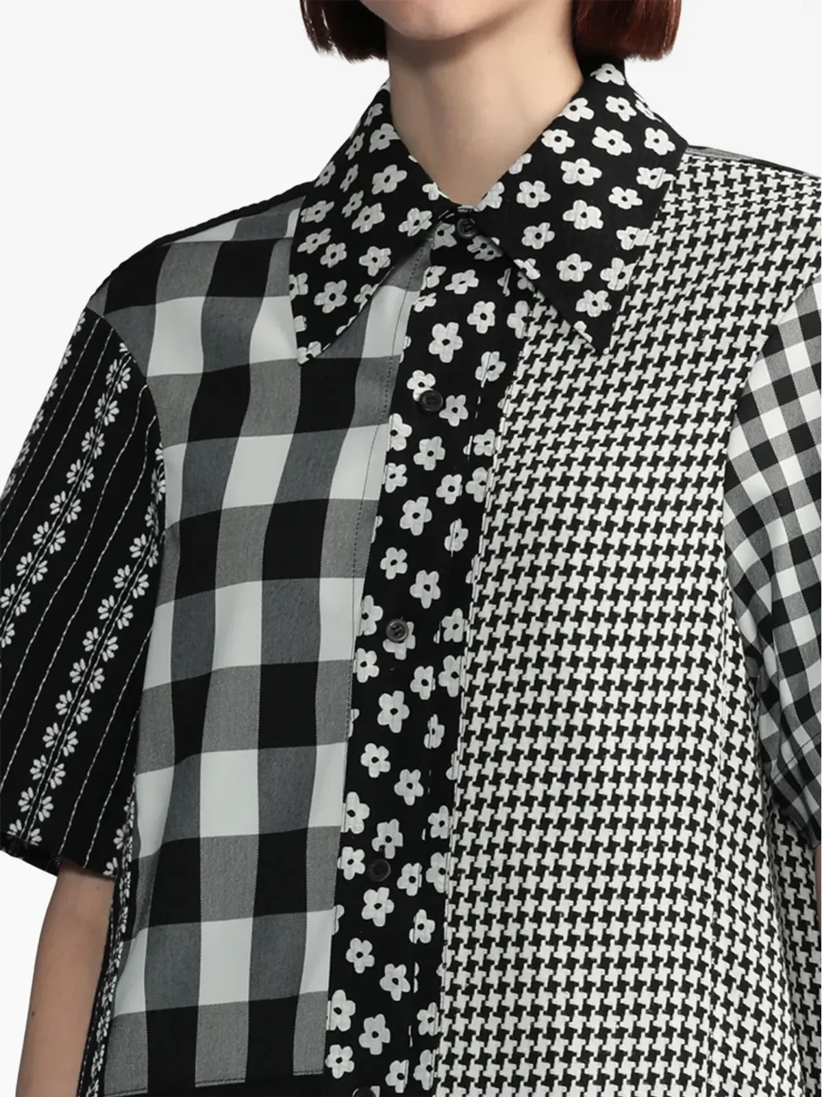 Ader Error Amb patchwork short-sleeve shirt - Black - 画像5