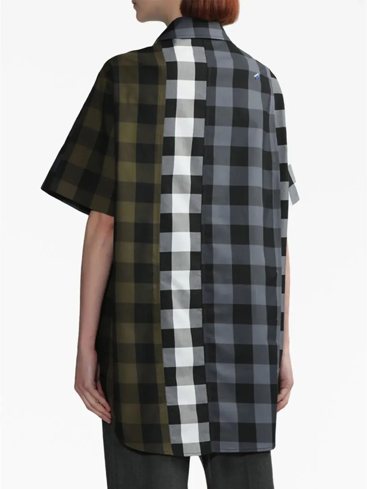 Ader Error グラデーションチェックの半袖シャツ - 画像4