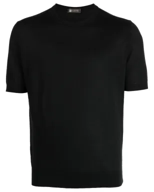 Colombo crew-neck fine-knit T-shirt - Black - サムネイル1