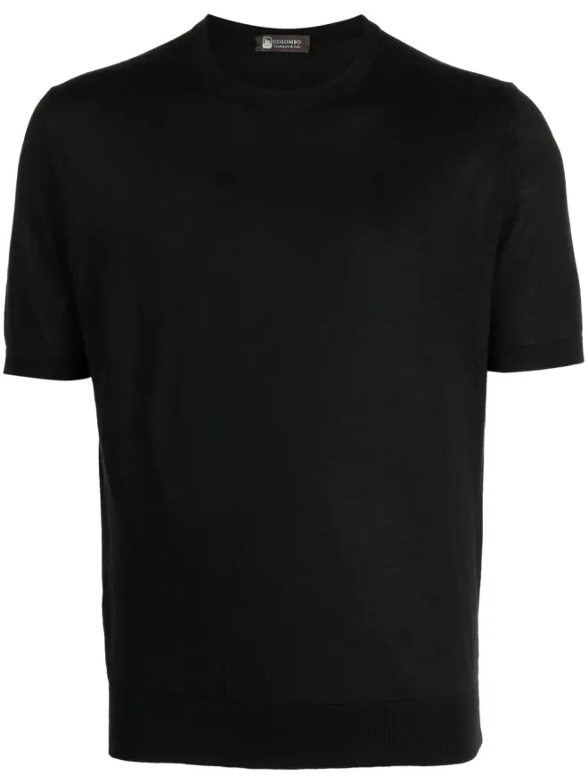 Colombo Colombo crew-neck fine-knit T-shirt - Blackの商品画像