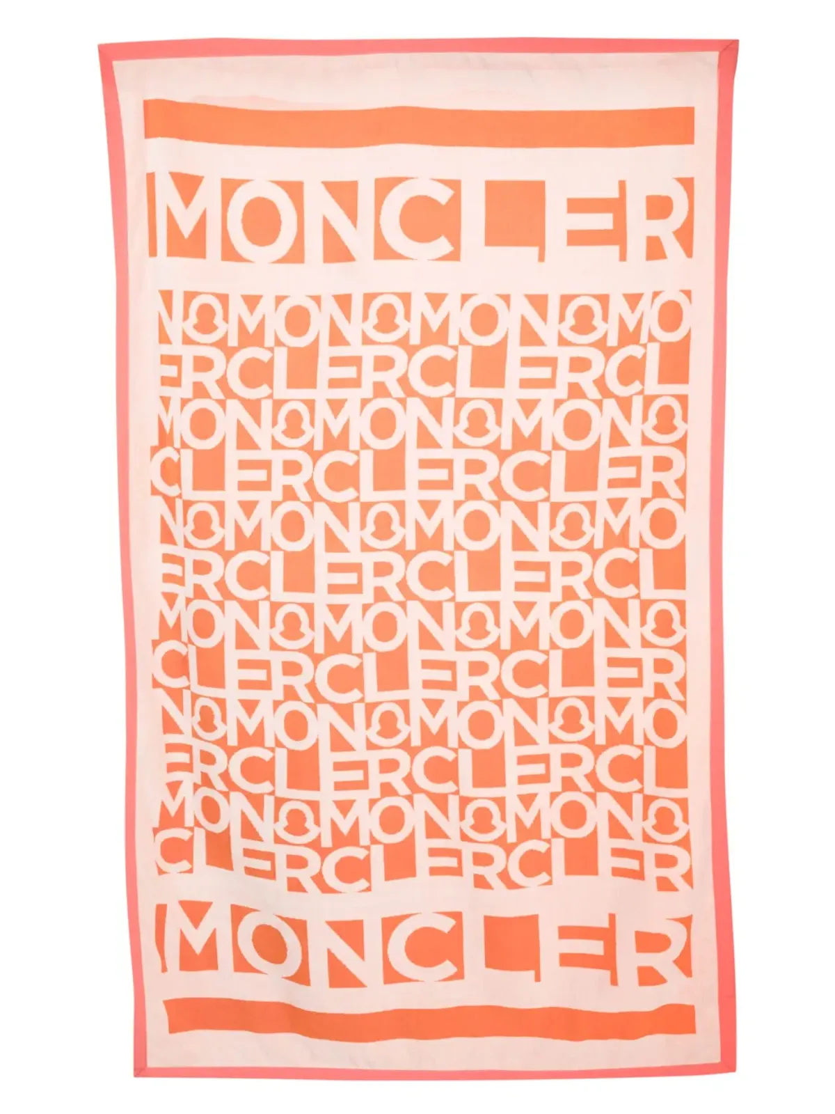 Moncler ロゴプリント コットン ビーチタオル オレンジ - 画像3