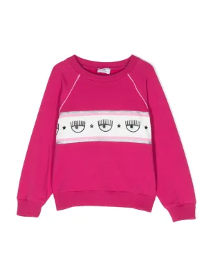 Chiara Ferragni Kids Eyelikeロゴテープ スウェットシャツ ピンク - サムネイル1