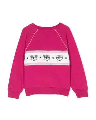 Chiara Ferragni Kids Eyelikeロゴテープ スウェットシャツ ピンク - サムネイル2