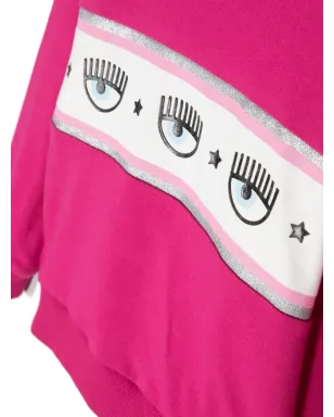 Chiara Ferragni Kids Eyelikeロゴテープ スウェットシャツ ピンク - サムネイル3