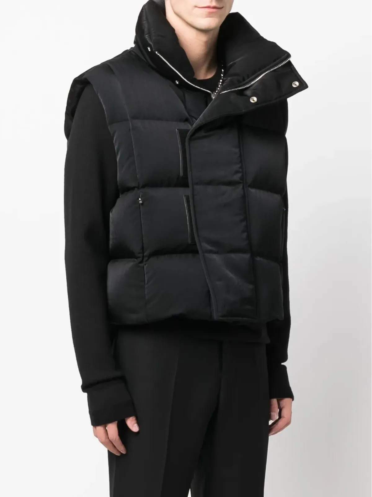 Givenchy ファネルネック付きパディッドジレ ブラック - 画像3