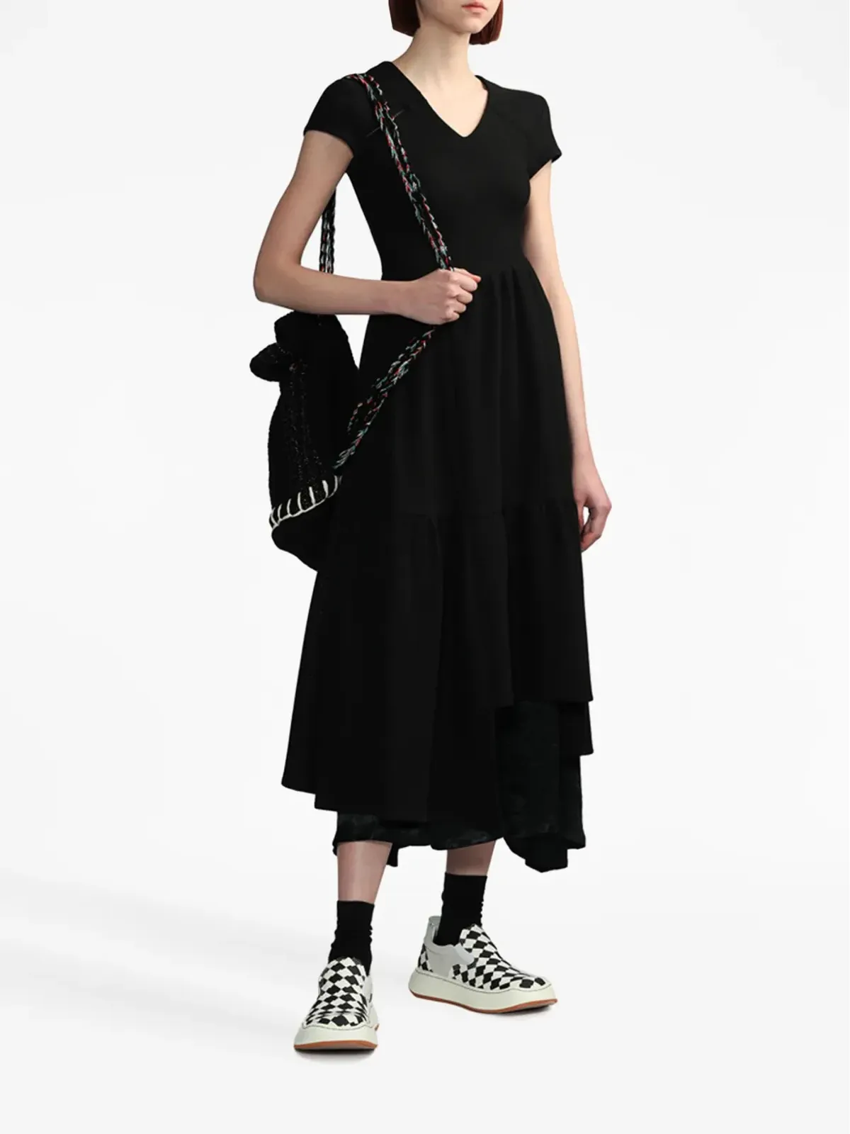 Ader Error オルメン半袖ニットドレス - Black - 画像2