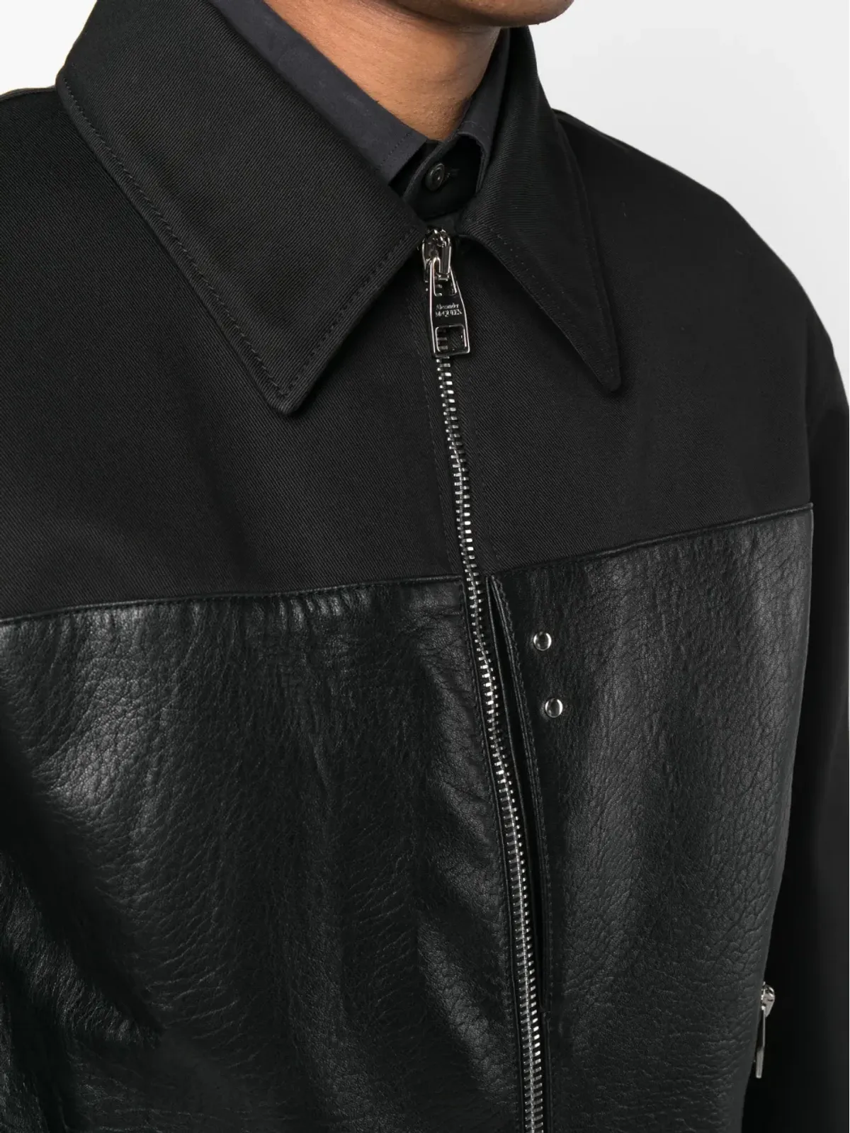 Alexander McQueen パネルドジップボンバージャケット - 画像5