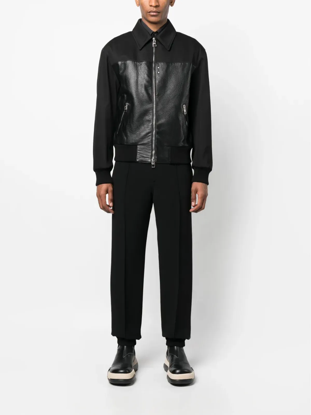 Alexander McQueen パネルドジップボンバージャケット - 画像2