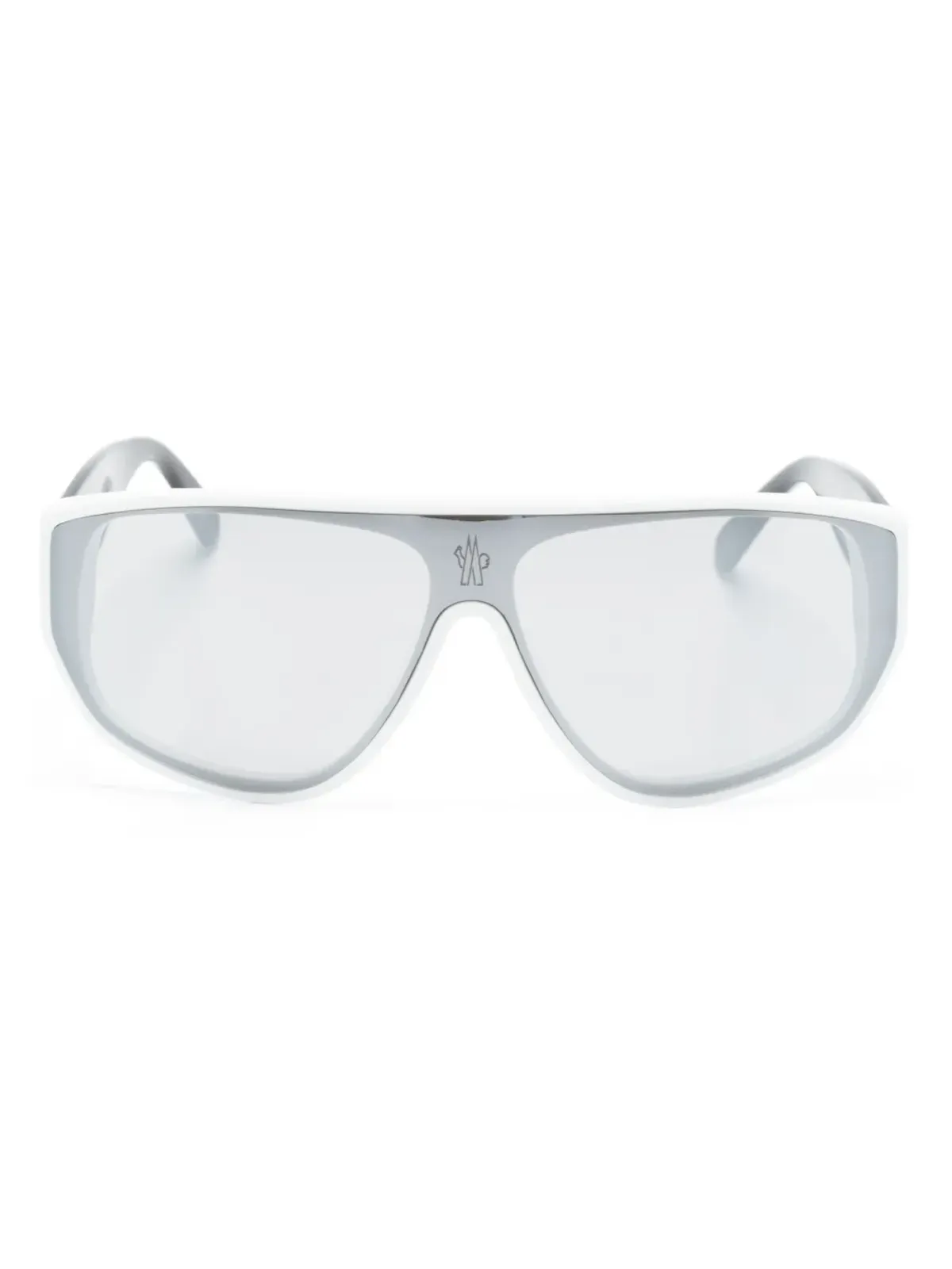 Moncler Eyewear engraved-logo oversize-frame sunglasses - White - 画像1