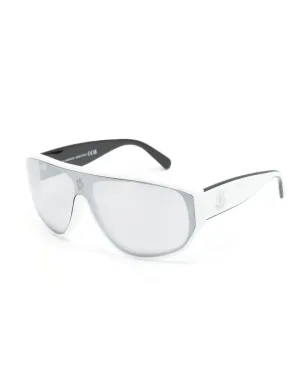 Moncler Eyewear engraved-logo oversize-frame sunglasses - White - サムネイル2