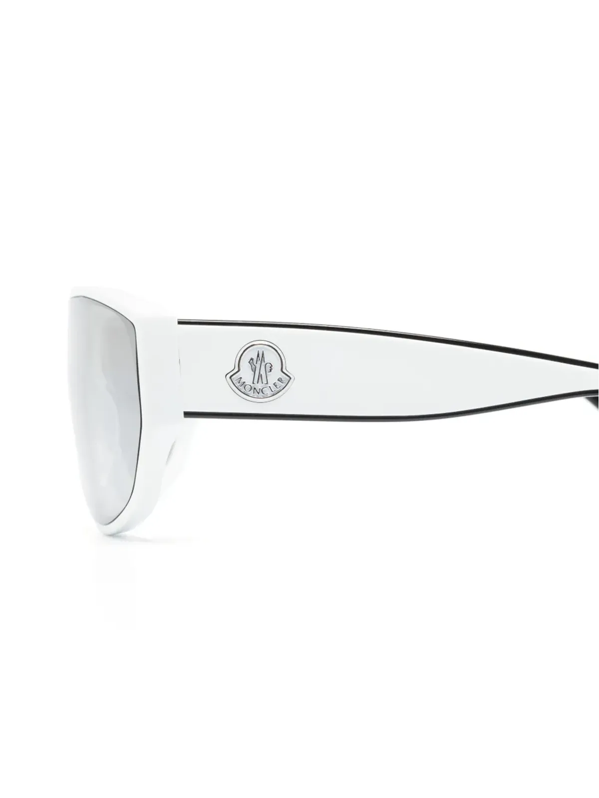 Moncler Eyewear engraved-logo oversize-frame sunglasses - White - 画像3