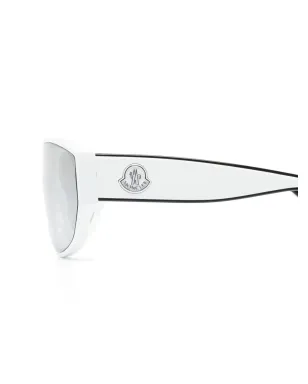 Moncler Eyewear engraved-logo oversize-frame sunglasses - White - サムネイル3