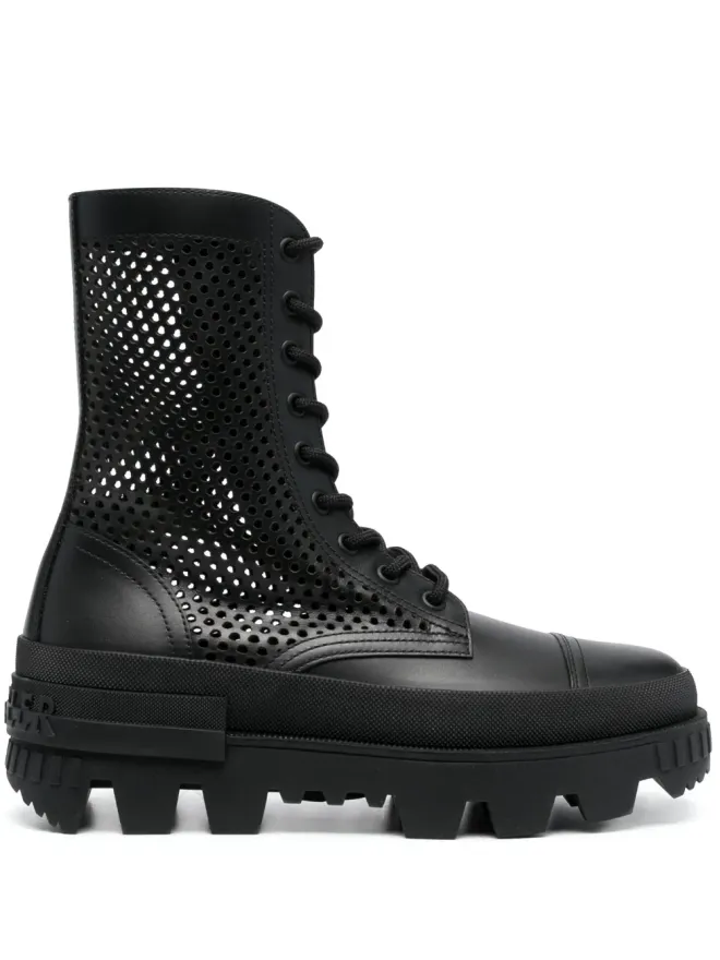 Moncler Moncler カリーヌ パンチング アンクルブーツ ブラックの商品画像