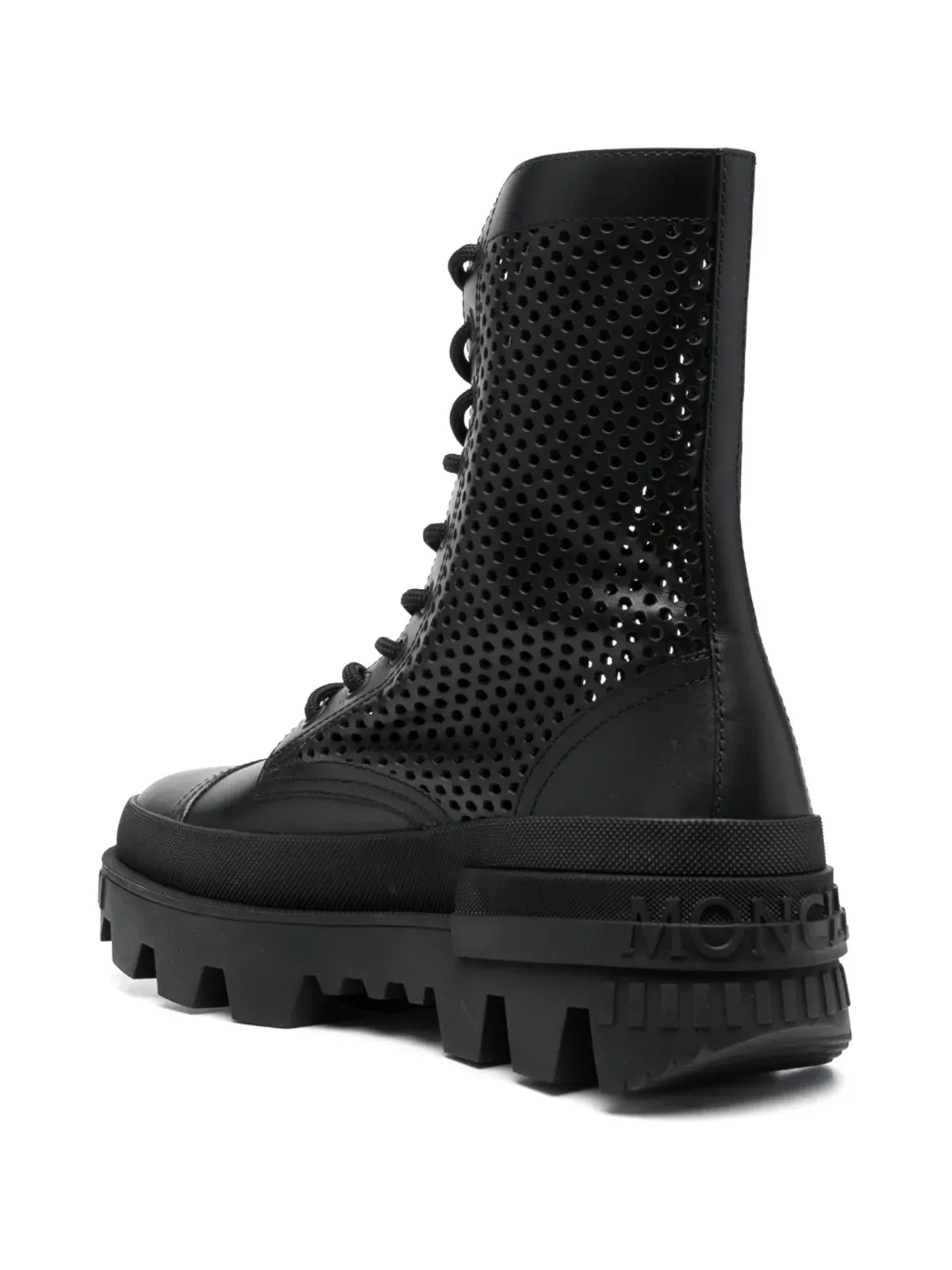 Moncler カリーヌ パンチング アンクルブーツ ブラック - 画像3