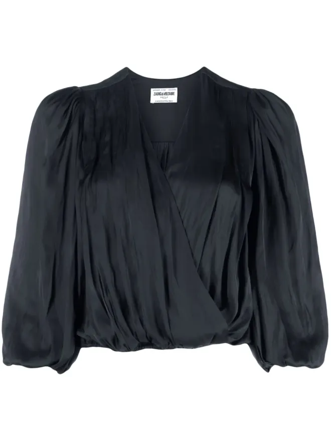 Zadig&Voltaire Zadig&Voltaire Vネック ドレープ サテン ブラウスの商品画像