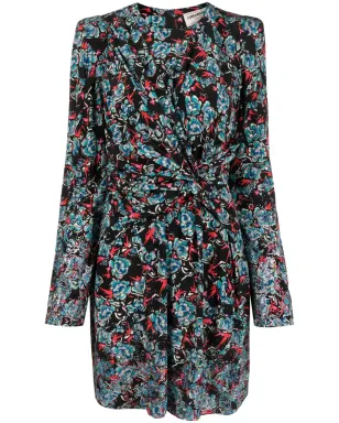 Zadig&Voltaire Radar 花柄プリント付きシルクミニドレス - ブラック - サムネイル1