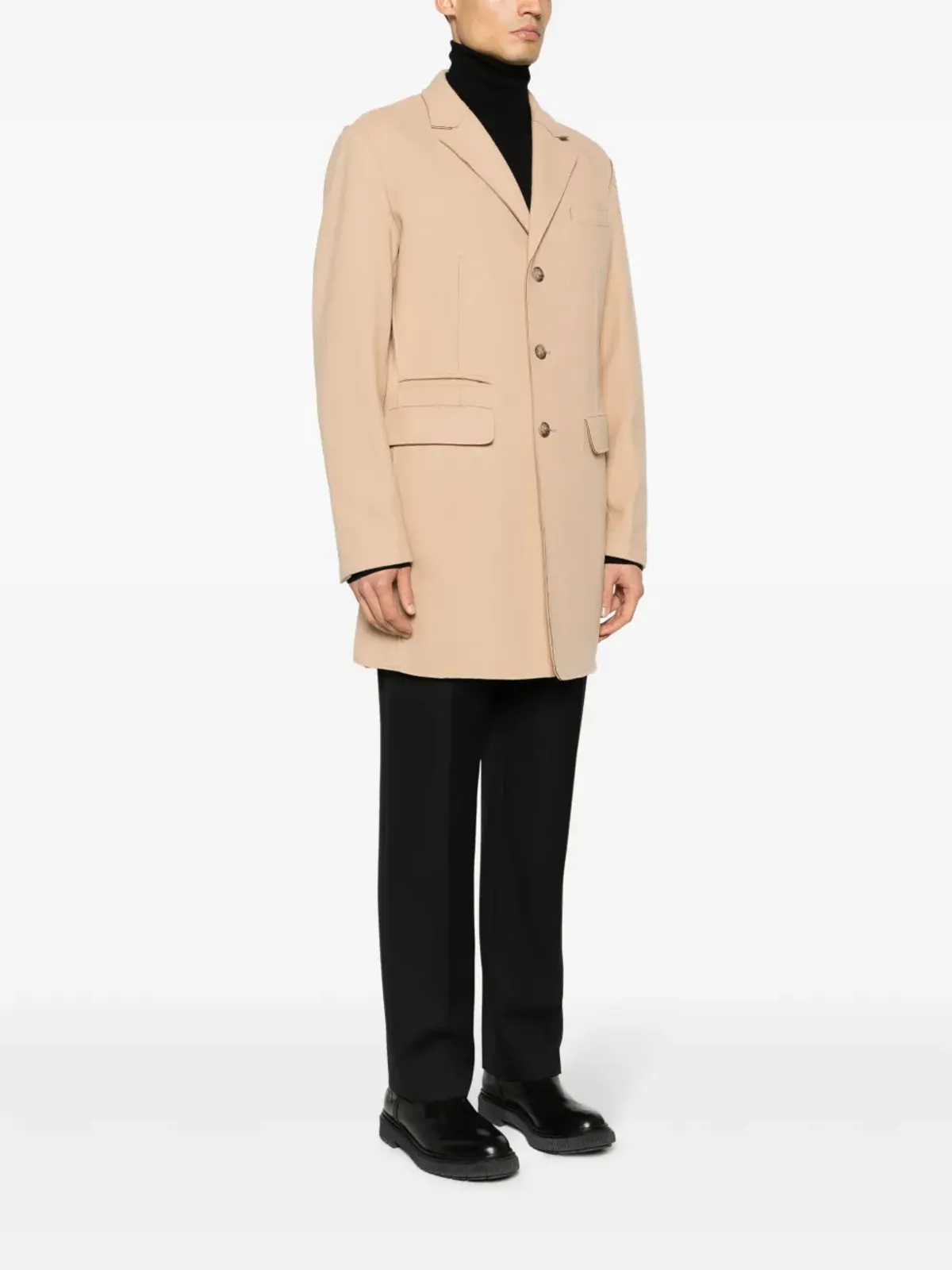 Karl Lagerfeld 露出縫いミディ丈シングルブレストコート - 画像3