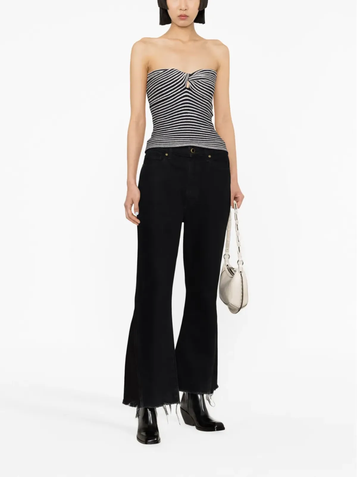 Zadig&Voltaire Twista striped crochet-knit wool top - White - 画像2