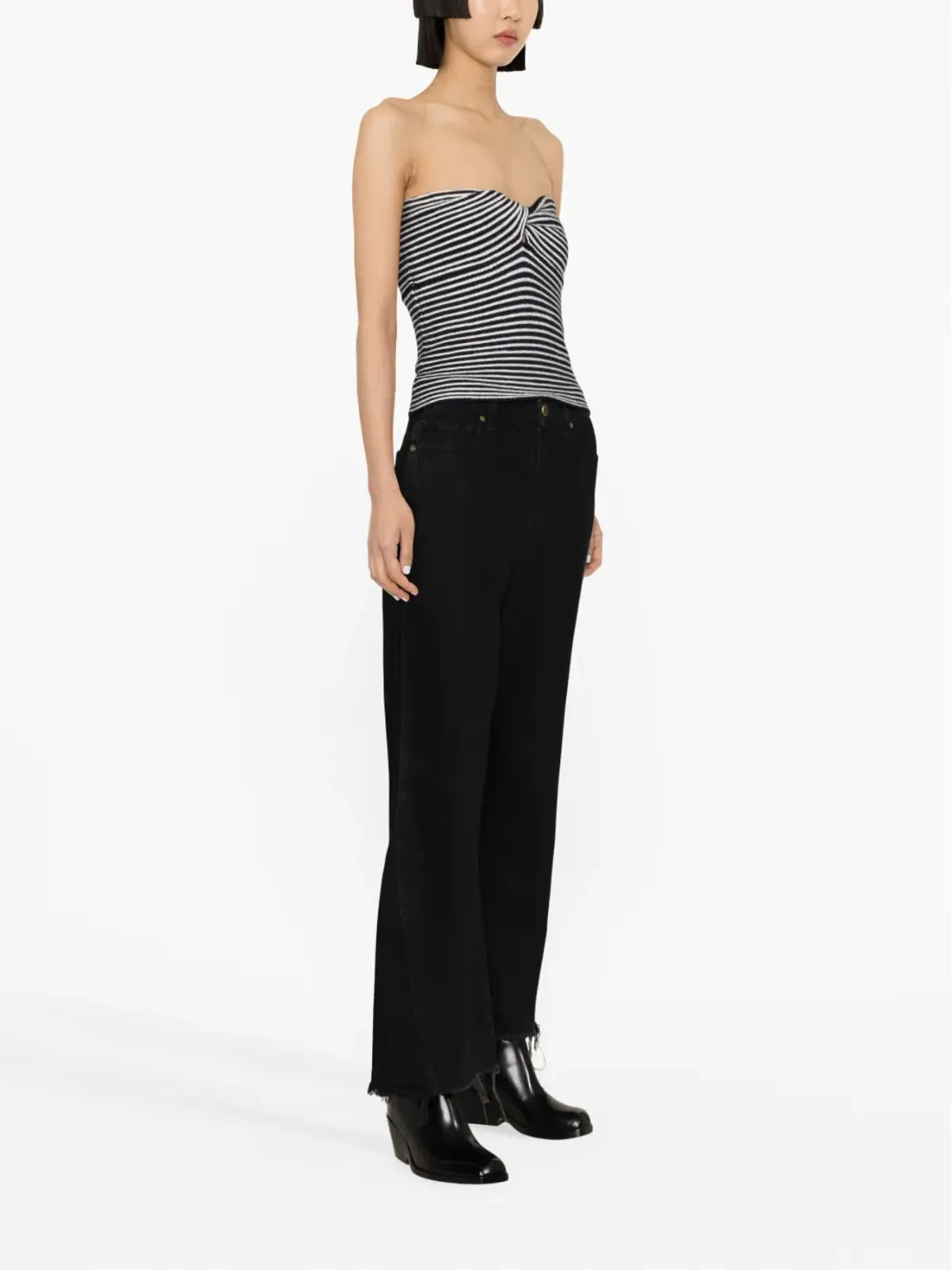 Zadig&Voltaire Twista striped crochet-knit wool top - White - 画像3