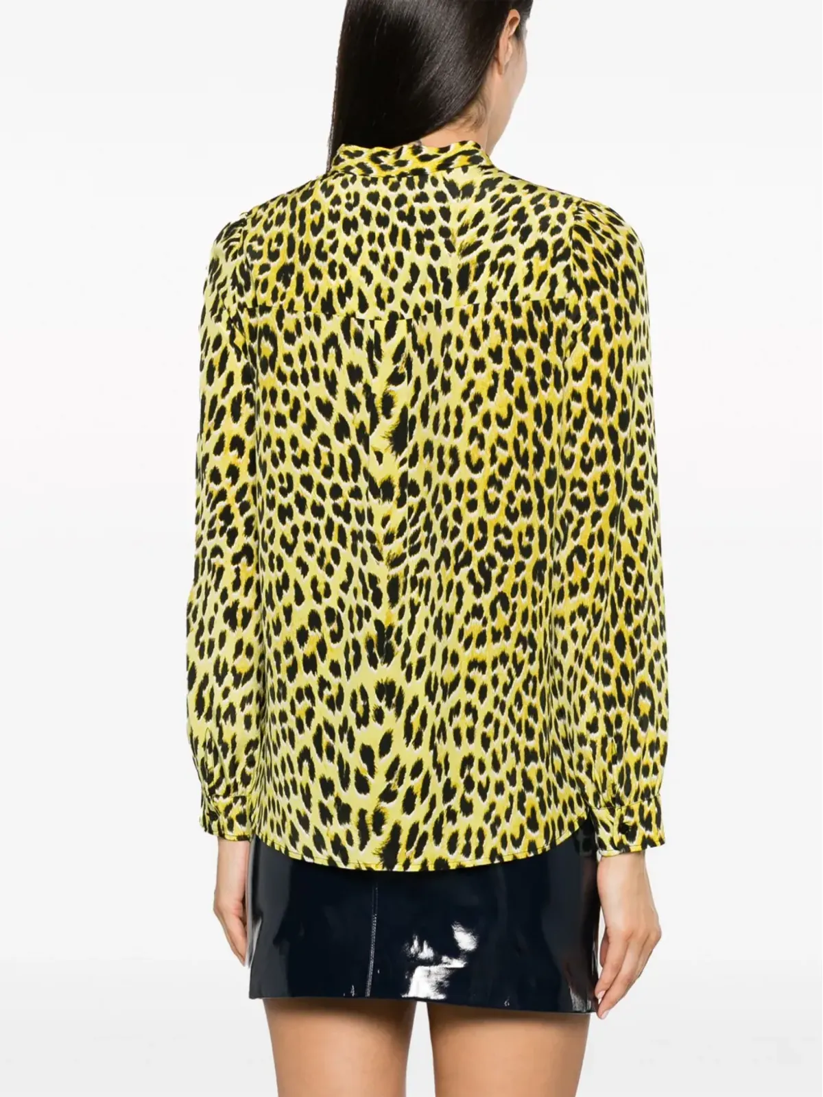 Zadig&Voltaire Taos レオパード柄シルクシャツ（イエロー） - 画像4