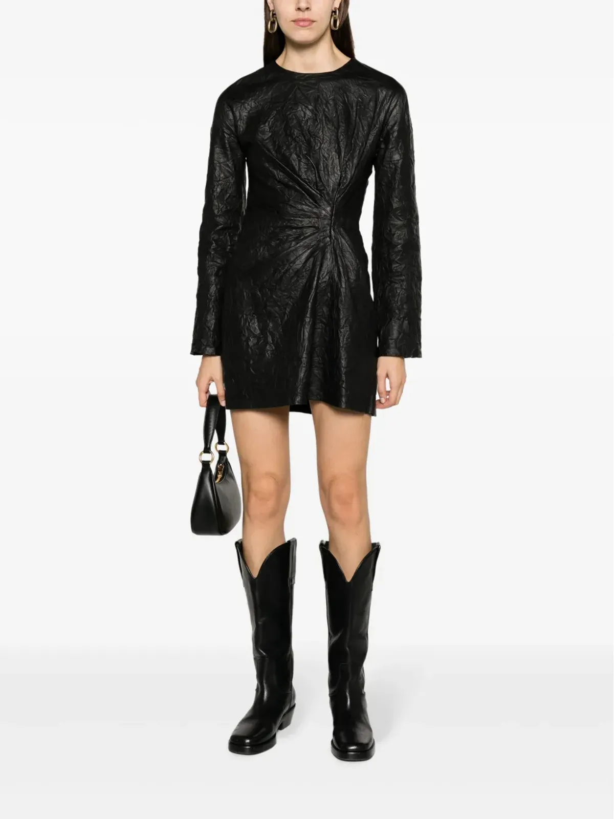 Zadig&Voltaire リクシナ ギャザード レザー ミニドレス - 画像2