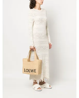 LOEWE エンブロイダーロゴ ラフィア トートバッグ - サムネイル2