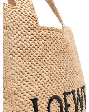LOEWE エンブロイダーロゴ ラフィア トートバッグ - サムネイル4